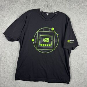 NVIDIA Impossibly Advanced Graphic T-Shirt Mens XL Black Neon Green Tech Tee